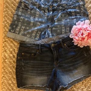 1 pair denim Jean Shorts/ dark blue only- $8